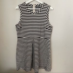 Madewell Dress Striped Black White Skater Neutral